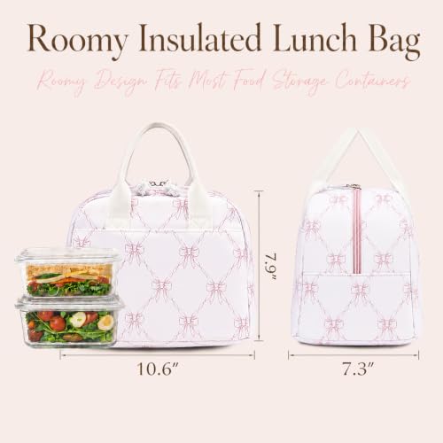 Image of LOVELYWIND Lunch Box for Women Cute Lunch Bags for Women Lunch Tote Bags Reusable Insulated Lunch Box Large Capacity Reusable Insulated Cooler for Work or Travel Gifts or Beach
