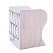 Yontree Adjustable Metal Bookends Books Holder Stand Desk Heavy Duty Non-Skid (3.9"-17.7") Lx7.5 Hx5.9 W Light Wood Grain