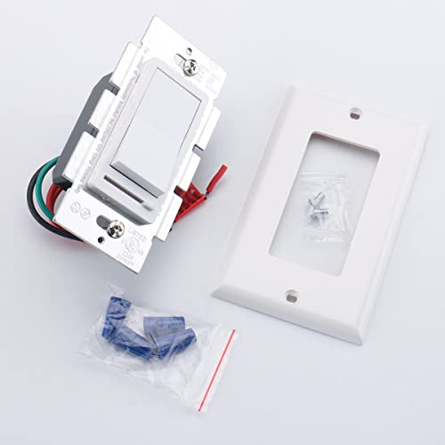 Baomain Slide Dimmer Switch With Wall Cover For Dimmable Led Bulbs/Cfl/Incandescent Single-Pole/3-Way 120V 600W On/Off Switch White Ul&Cul Listed #TOP3