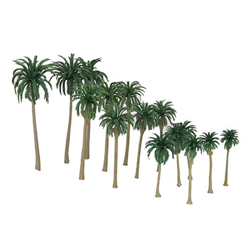 BOVER BEAUTY 15pcs Miniatura de la Palmera de plástico Modelo de árboles de Trenes del ferrocarril de diseño del Paisaje del Paisaje de Modelo Juguetes Cover