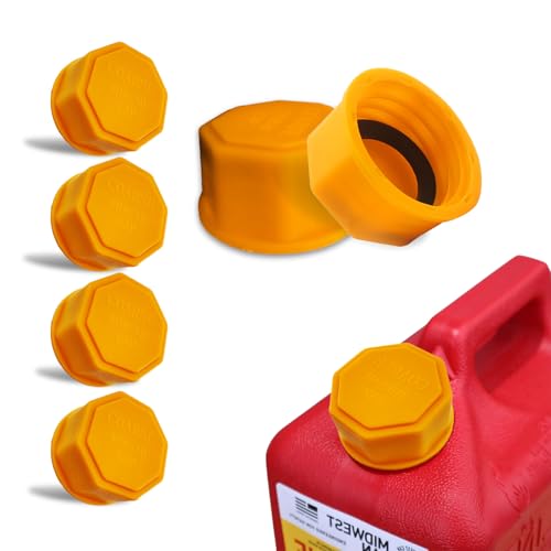 YUPIKJI 6PCS Gas Can Caps 5 Gallon Gas Can Cover Replacement Lids for Gasoline Portable Coarse Thread Gas Cap Universal Refueling Fuel Tank Accessories for Improved Sealing and Transportation