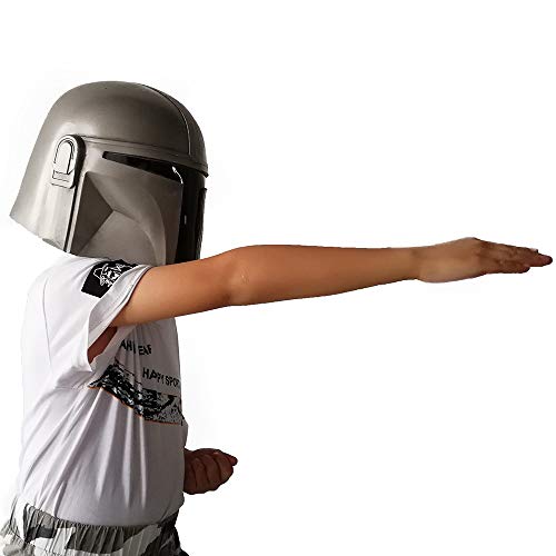 Bbbl The Manda Helmet Kid Size Lorian Boba Fett Fett Deluxe 3D Masks Latex Cosplay Costume Halloween Party Accessories Props Toys Grey #TOP1