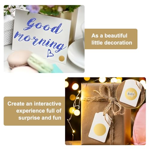 900 Stück Goldene Runde Rubbelaufkleber,2.5cm Rubbellose Selber Machen,Diy Etiketten Für Überraschung Geeignet Postkarten Geschenke