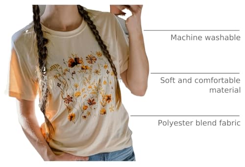 Image of Anbech Womens Dandelion Graphic T-Shirts Teen Girls Cute Sunflower Print Casual Tee Tops