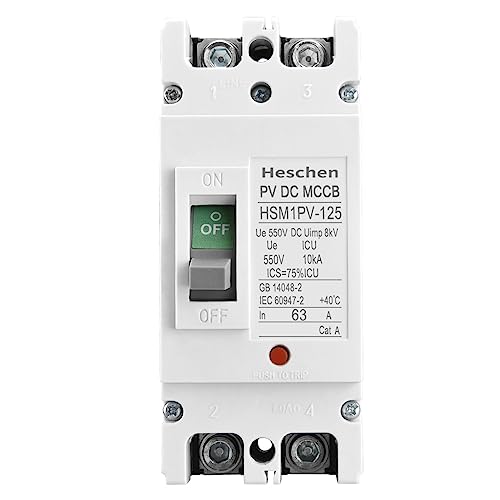 Heschen DC Molded Case Circuit Breaker MCCB, 2 Poles, DC550V, Photovoltaic Circuit Breaker - Image 2