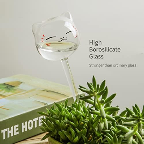 Automatic Plant Waterer, Self Watering Globes, Hand Blown Clear Glass Plant Water Bulbs for Indoor & Outdoor, 3 Cats