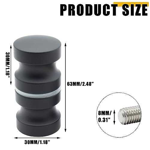 Image of 2 Pack Shower Glass Door Handle, Stainless Steel Shower Doors Knob Double Sided Pull Hardware for Bathroom Glass Doors (Black)