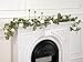 6FT Artificial Eucalyptus Garland with Flowers, 10 White Roses Baby Breath Garland Floral Greenery for Wedding Party Centerpiece Table Runner Backdrop Wall Decor Decoration