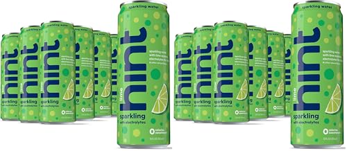 Image of Hint Sparkling Water, Lime - Canned Flavored Water Beverages with Electrolytes, Zero Calories, and Sugar Free - 12 Fl Oz Cans (Pack of 24)