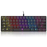 GTRACING Mechanical Gaming Keyboard 60% Coloful Backlit Wired Ultra Compact 61 Keys Mini for Computer PC Laptop Windows Type-C Blue Switches GT882