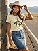 YHHR Womens Cow Skull Shirt Cowgirl Country Concert Tshirt Vintage Western Rodeo Graphic Tee Short Sleeve Casual Summer Top