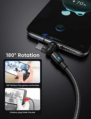 Melonboy 540° Rotation Magnetic Charging Cable/5-Pack(1.6/3.3/3.3/6.6/6.6Ft)/Magnetic Phone Charger With Led/Magnetic Charger Type C/Usb C Charging Cable-Nylon Braided For Type C/Micro Usb/I-Product #TOP4
