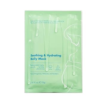 1 Pack of 5 PCS Soothing & Hydrating Belly Mask, Moisturizing Nourishing Belly Mask, 2.47 FL OZ * 5 Sheets