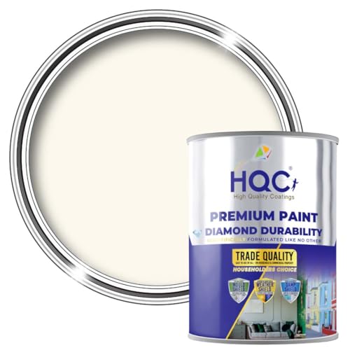 HQC Smooth Masonry Paint - Ivory - 5 Litre | Exterior Wall Paint for Render, Pebbledash, Brick, Concrete & Garden Walls | Waterproof & Dirt Resistant Formula | Long-Lasting