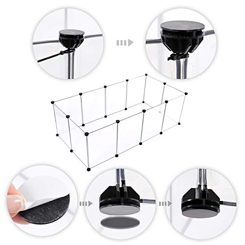 lionto Freigehege für Kaninchen aus pflegeleichtem Kunststoff, 145x74x47 cm, erweiterbares Gehege für Kleintiere mit Bodenplatte, simples Stecksystem & einfache Reinigung, für innen & außen