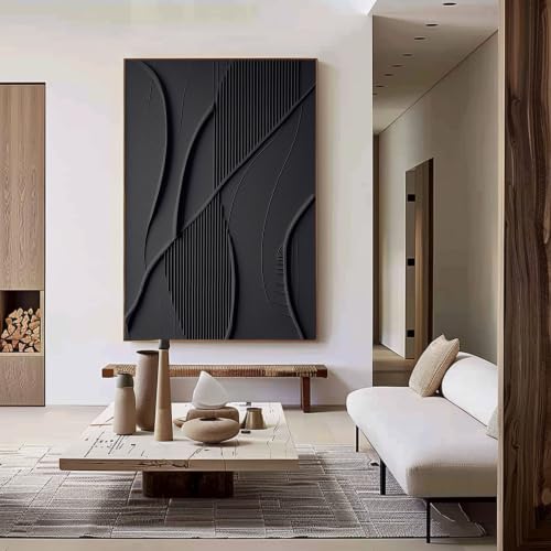 Impression abstraite sur toile premium avec cadre noir salon moderne