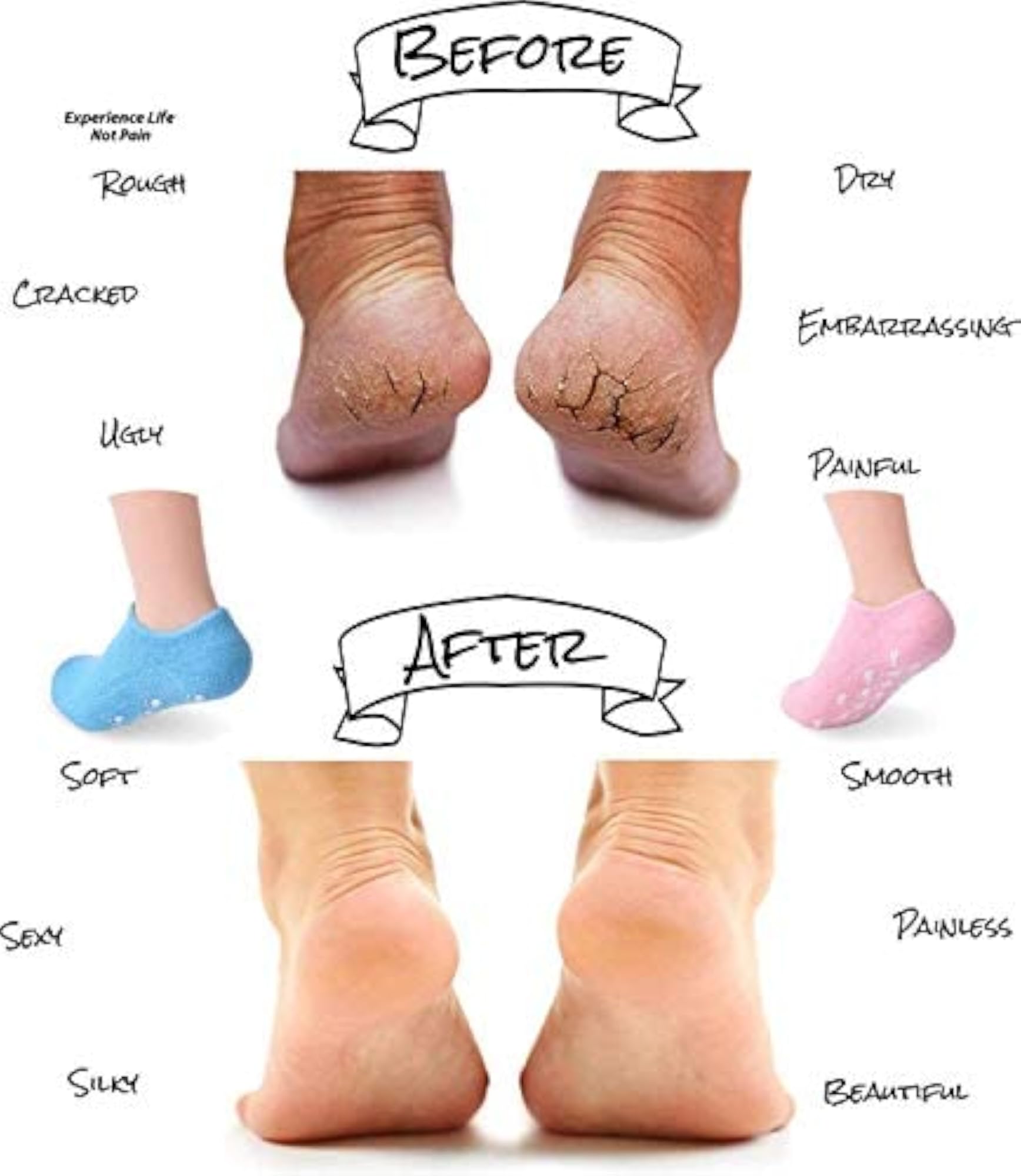 Winter Care Spa Gel Socks, Full Heel/Feet Protector