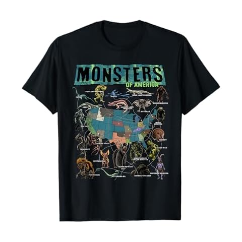 Cryptid Monsters of America Folklore Creature Cryptozoology T-Shirt Cover