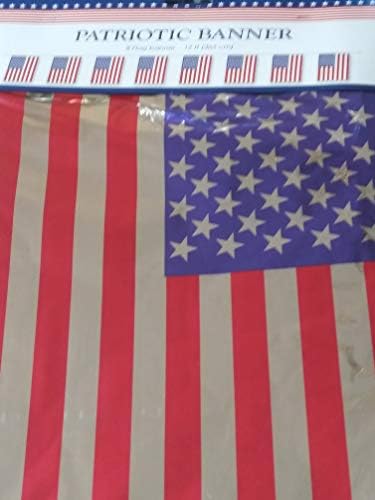 Patriotic Old Glory Bunting 8-Flag Banner