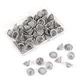 100 Pieces Stainless Steel Mesh Clean Screens 1/2 Inch Pipe Screens with Tapered Design with a Storage Box