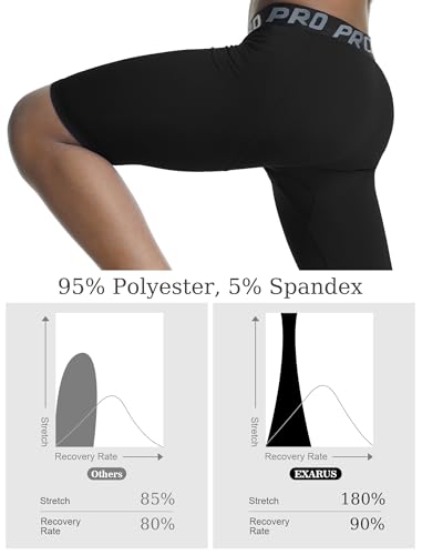EXARUS Pacote com 4 leggings de compressão para meninos, para basquete, atlética, camada de base esp