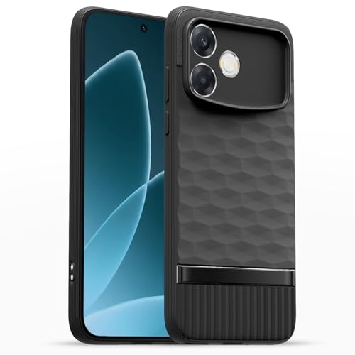 Image of Pikkme Back Cover for Oppo F33 Pro 5G Camera Protection 3D Hexa Cube Design Silicone Protective Bumper Case (Black)