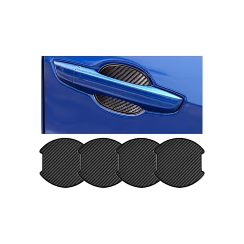 Alieemo 4Pcs Car Door Handle Stickers, 3D Carbon Fiber Texture