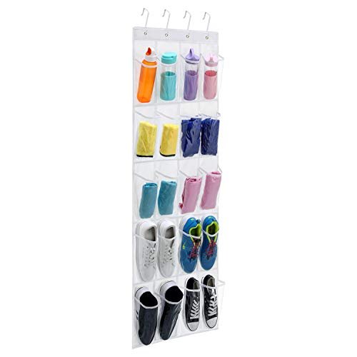 MaidMAX Schuhaufbewahrung, Schuhorganizer über Tür, hängendes Schuhregal, Türorganizer, Hängeorganizer für Bad Küche, multifunktionale Aufbewahrungstasche, platzsparend-transparent 20 Tasche