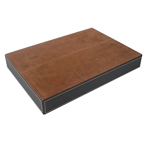 Kingfom 4-Compartment Leather Drawer Tray Desk Stationery Sundries Gadget Organizer Storage Box Pen Pencil Holder Container Brown #TOP2
