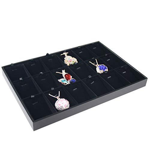 Boîte de rangement de bracelets et bagues portable en noir - Support plateau bijoux YZCIS