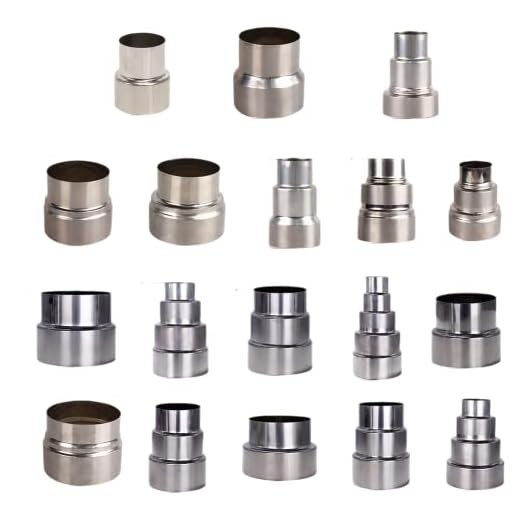 RANRAO Conector de conducto de Acero Inoxidable, Reductor de Revestimiento/Conector de Tubo Adaptador de Chimenea Tubo de Estufa para conectar Tubo de combustión de conversión