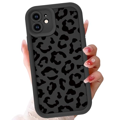Phoona Leopard Print Case for iphone 12 6,1",Cute Aesthetic Design Silicone Soft cheetah print Pattern Phone Cover for Girls, Preppy Shockproof Protective Case for Women