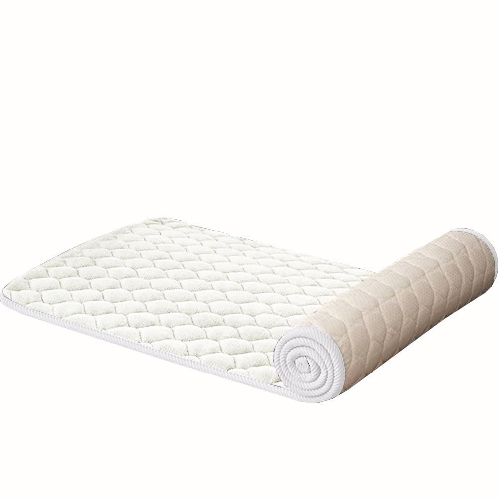 Cojín de franela lavable para banco de jardín, 1,5 cm de grosor, antideslizante, para uso en interiores, color blanco, 55 x 165 cm, mesa y accesorio de jardín