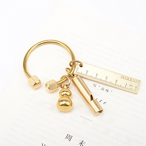 Kunson Compact Practical Anti Loss Design Brass Screw Lock Key Chain Ring, Solid Edc Keychain Key Holder (Circular Shape) #TOP2