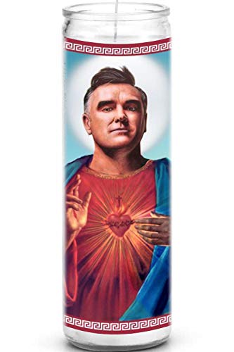 Morris Celebrity Prayer Candle - Funny Saint Candle - 8 inch Glass Prayer Votive - 100% Handmade in USA - Novelty Celebrity Gift