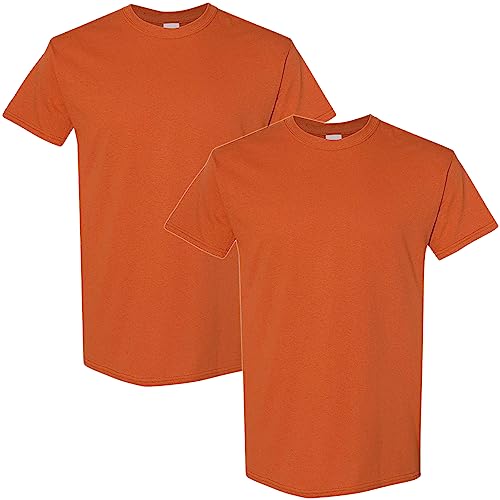 Gildan Men's Heavy Cotton T-Shirt, Style G5000, Multipack, Texas Orange (2-pack), Medium