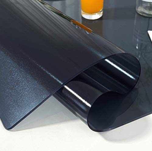 L STYLE デスクマット テーブルマット 透明 PVC製 デスクマット 学習机 マット 撥水 汚れ防止 ザー デスクマット (透明 厚さ2mm, 60*45cm) (黒透明つや消し 厚さ2mm(丸い角), 139x69cm)