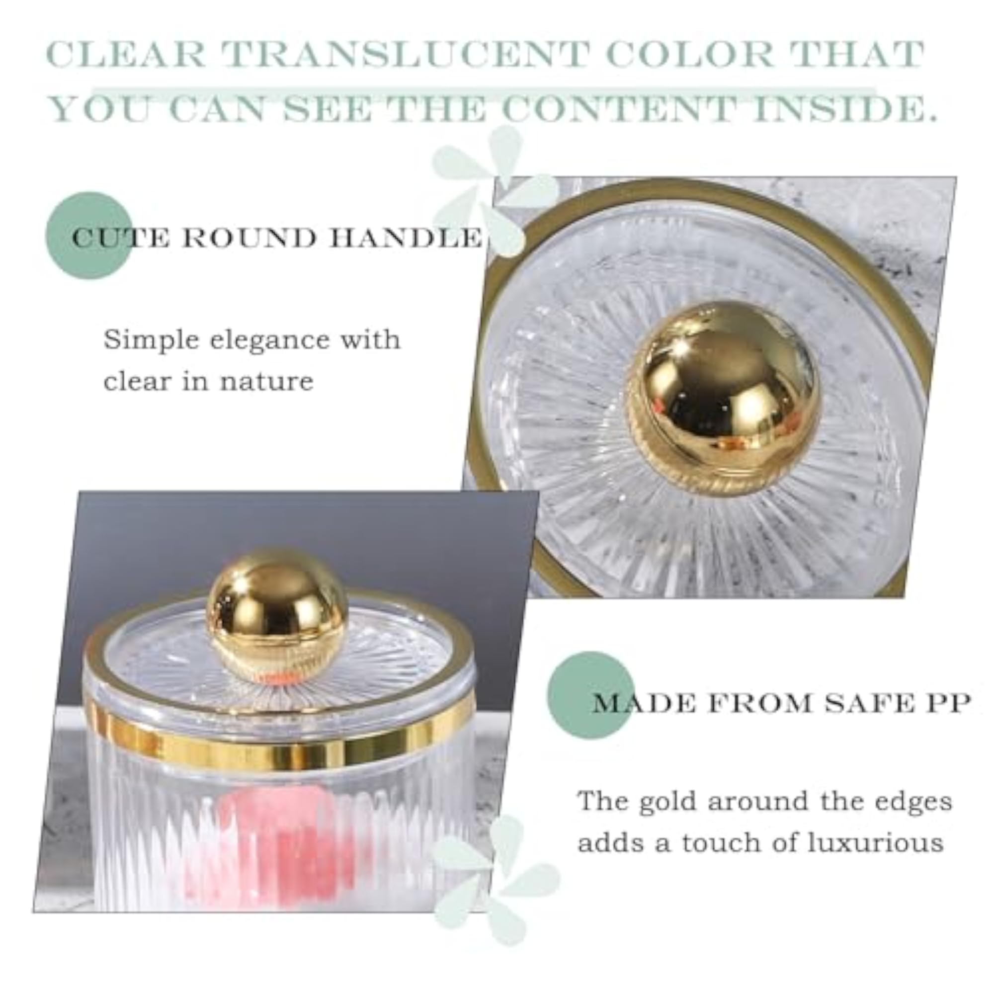 Portable Acrylic Powder Container with Velvet Powder Puff