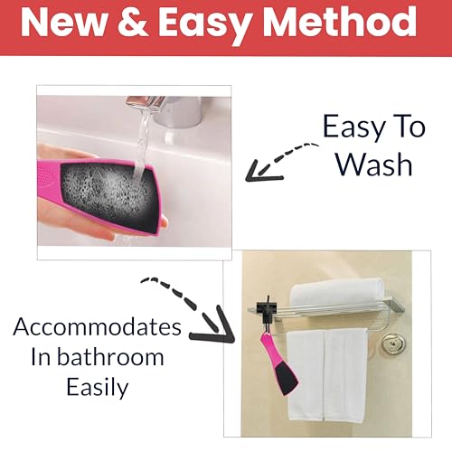 Image of TEMPERIA (1pc) Foot Scrubber for Dead Skin - Double Sided Pedicure Kit for Women - Feet File Scrub Tools, Heel Scraper Filer & Leg Cleaner Brush - Easy to Use (Multicolour) (HF225)