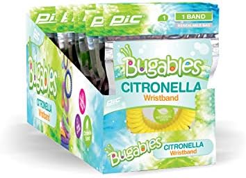PIC Bugables Citronella Scented Coil Wristbands, Reusable and Resealable, One Size Fits All (Pack of 10)