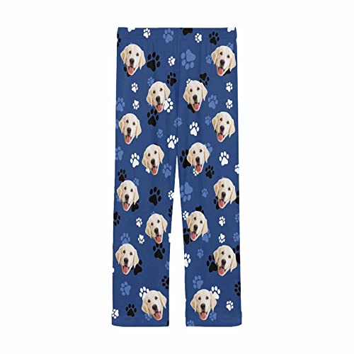 Personalized Pet Face Pajamas Pants Lounge Trousers Sleepwear Pjs for Men Dad4
