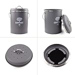 Kitchen Countertop Compost Bin, Odor Resistant Indoor Compost Bin with Lid and Charcoal Filter, Rust Resistant Coated Compost Bucket, Compost Container, Gray - Image 3