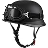 Yesmotor Helmet Half Shell German Motorcycle Helmet with Cycling Glasses - DOT Approved