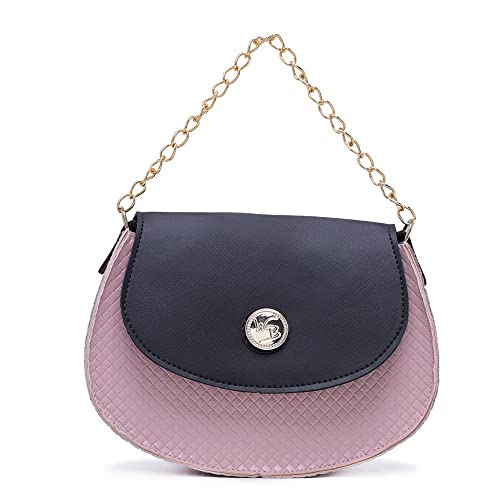 Bolsa Feminina Festa com alça de corrente + divisória Luxo Willibags (Rosa)