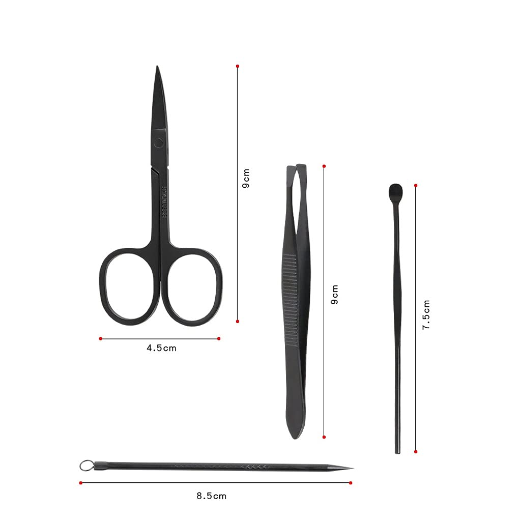 Manicure Set Personal Care Tools Nail Clippers Home Use Pedicure Manicure Set 12 Piece Set Black Manicure Nail Clippers Kit