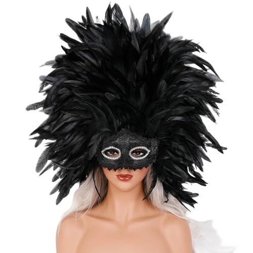 Accesorio de plumas desmontable y cómodo para disfraz de carnaval cosplay y fiesta de máscaras