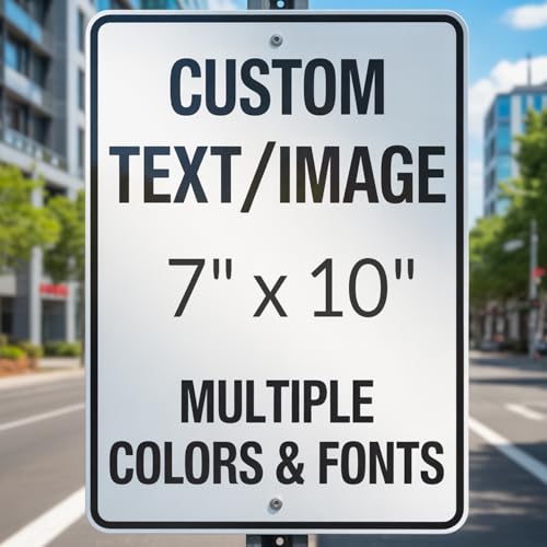 Custom Metal Sign - 7x10 Inch Rust-Proof 0.04 Aluminum - Personalized Sign For Home, Office, Business - Reflective Option - Single/Double Sided