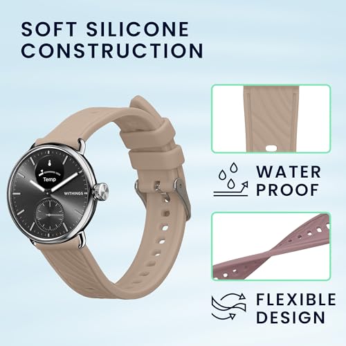 Correas de silicona para reloj Withings Scanwatch 2x negro/beige miniatura 4