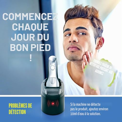 WoldoClean Liquide de recharge nettoyant pour tête de rasoir 1 000 ml – Compatible avec cartouches Braun Clean & Renew, nettoyant rasoir à l’alcool, parfum citron – vue 3