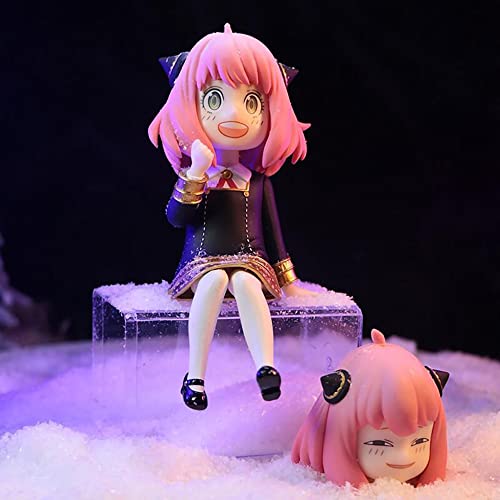 XESAGSNV PY×Family Figur aus der Familie Anya Schmieden mit zwei Köpfen, die für Animationsliebhaber frei geändert werden können (Setz dich.)